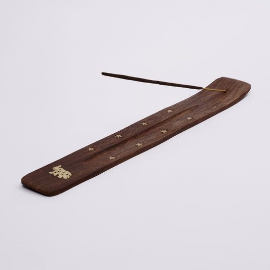 Incense Holder - Wood with Brass Inlay