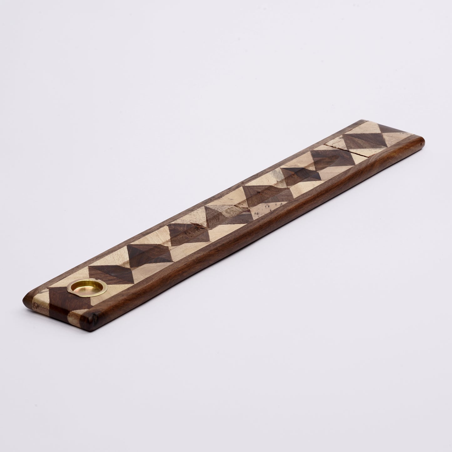 Incense Holder - Wood with Brass Inlay