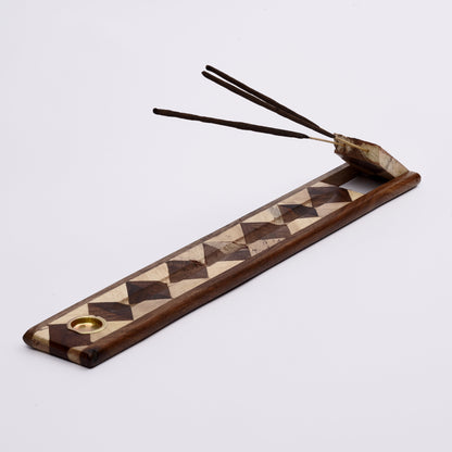 Incense Holder - Wood with Brass Inlay