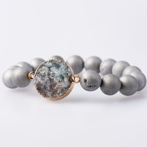 Silver Mist Medallion Platinum Shimmer Beads