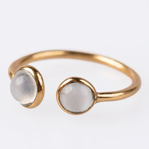Hatha Two-Gem Open Ring