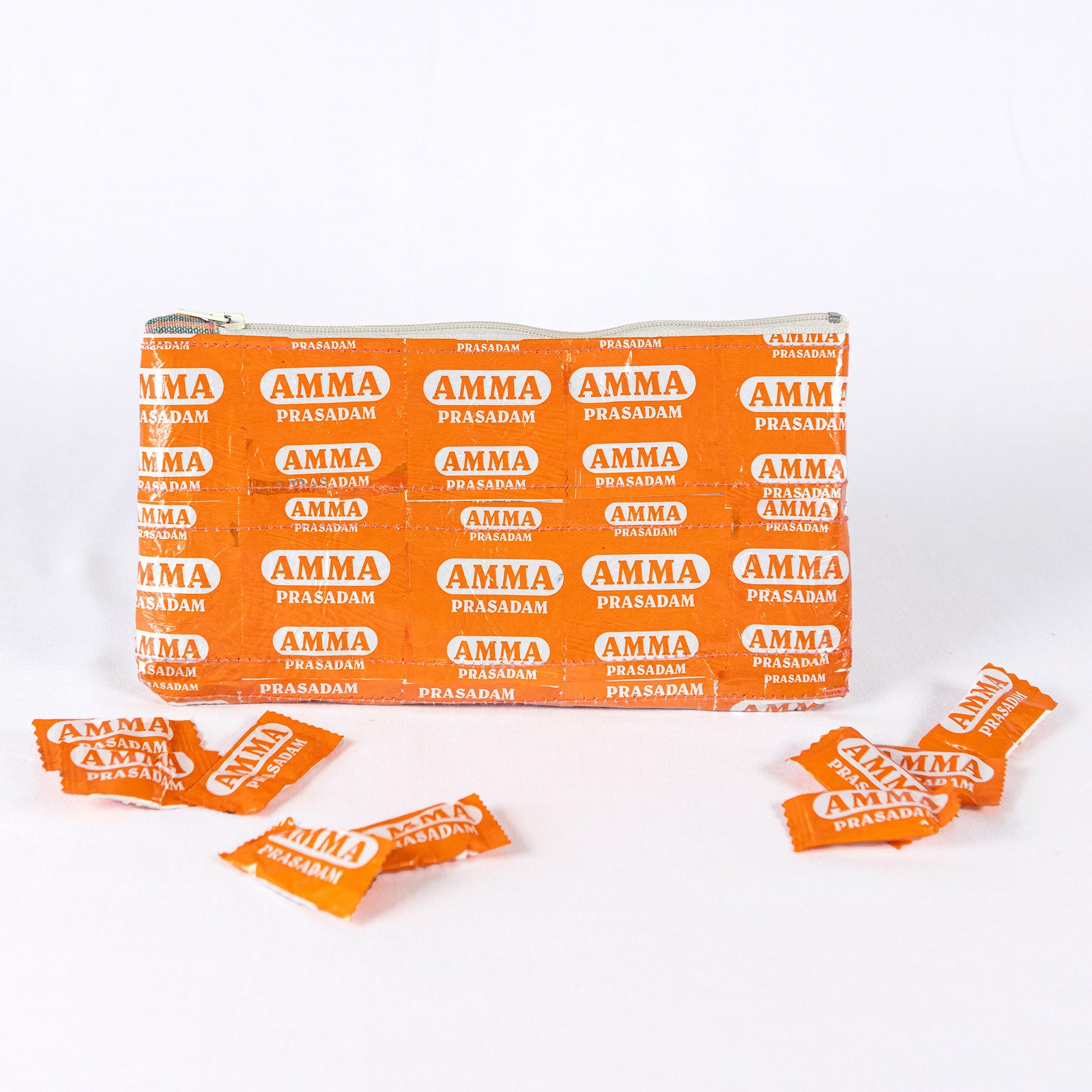 Upcycled Amma-Prasad Candy Wrapper Pouch