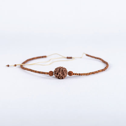 Bodhi - Amritapuri Rudraksha & Sandalwood Bead Necklace