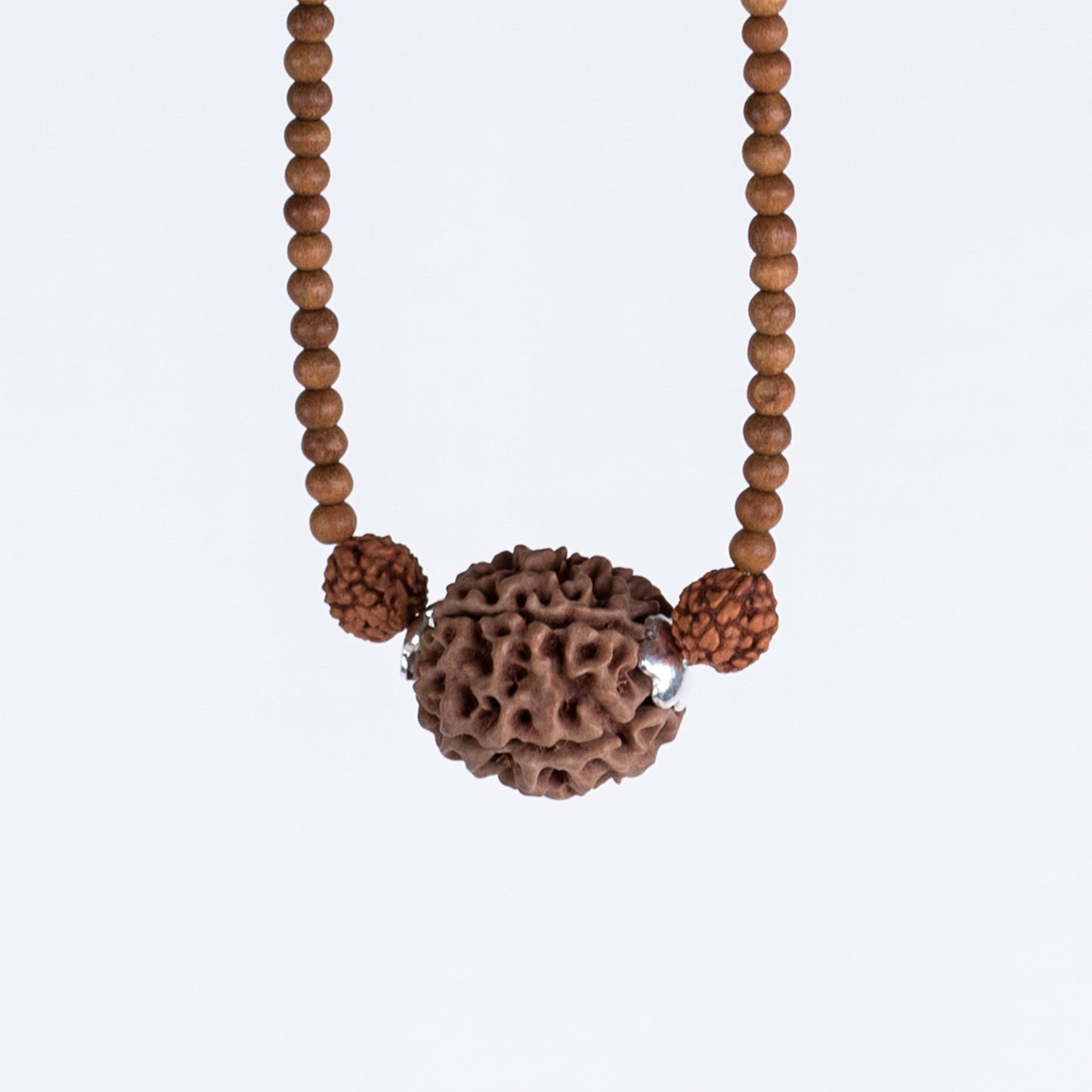 Bodhi - Amritapuri Rudraksha & Sandalwood Bead Necklace
