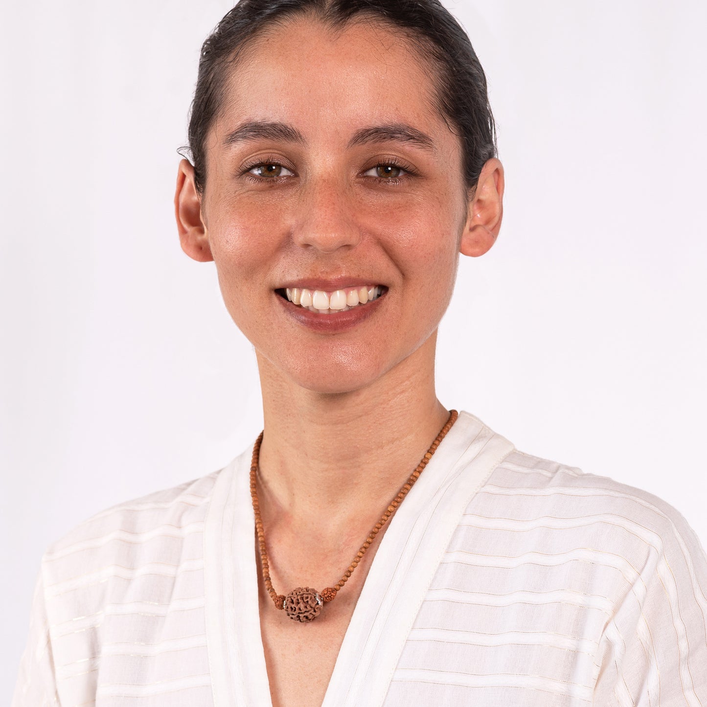 Bodhi - Amritapuri Rudraksha & Sandalwood Bead Necklace