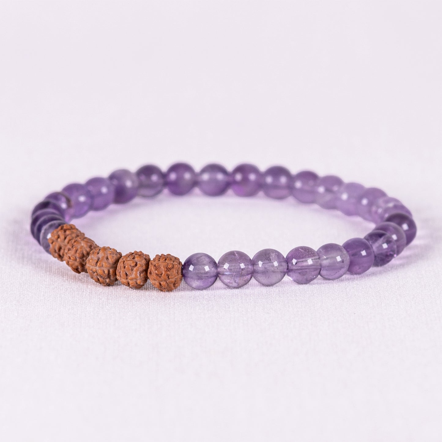 Kanti Gemstone & 5-Rudraksha Bracelet