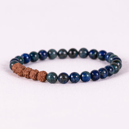 Kanti Gemstone & 5-Rudraksha Bracelet