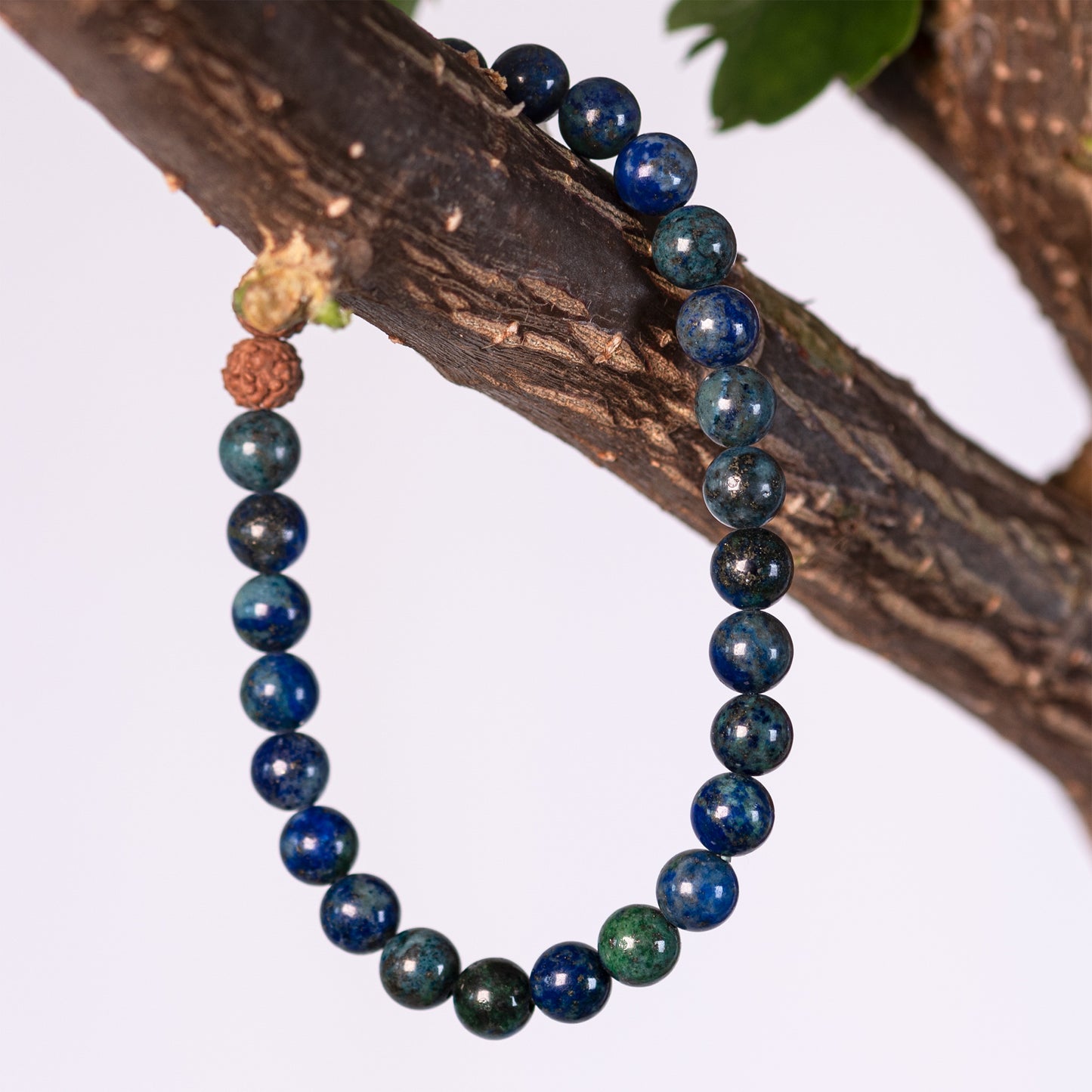 Kanti Gemstone & 5-Rudraksha Bracelet
