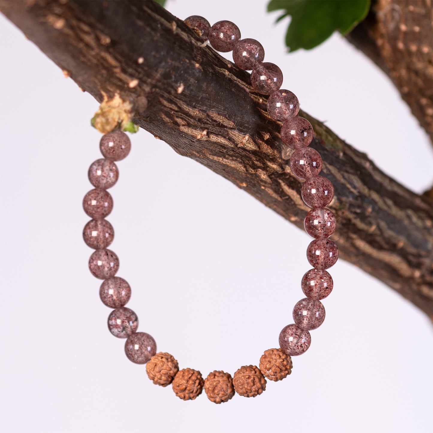 Kanti Gemstone & 5-Rudraksha Bracelet