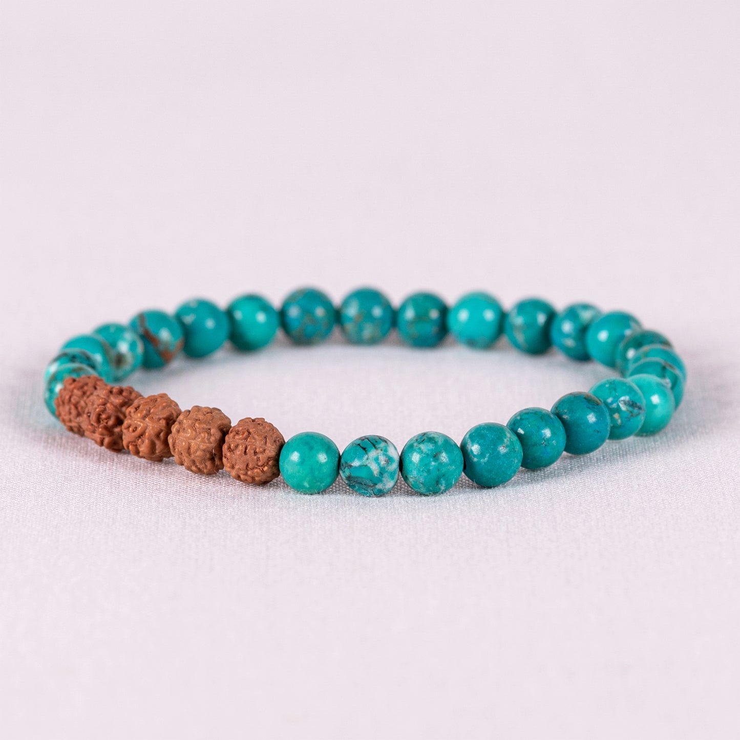 Kanti Gemstone & 5-Rudraksha Bracelet