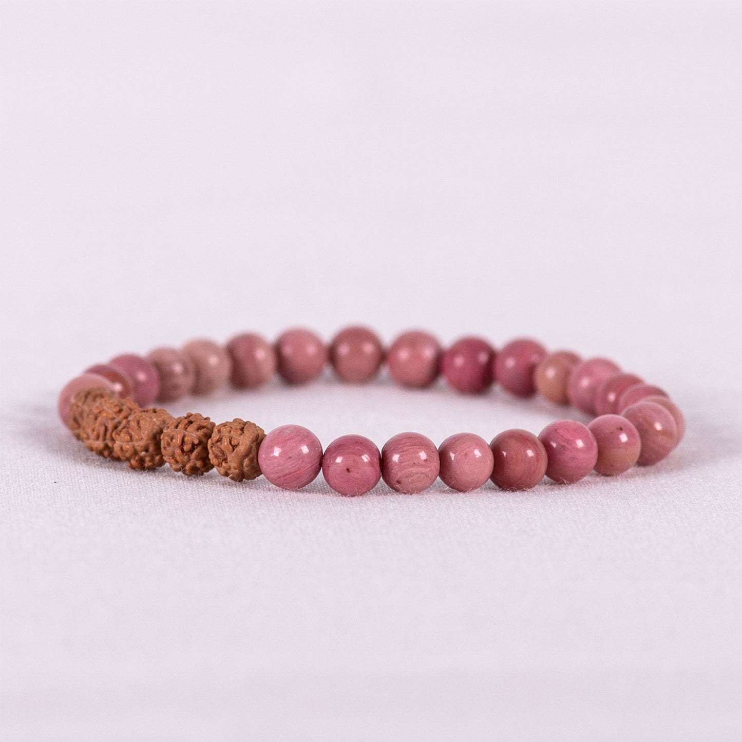 Kanti Gemstone & 5-Rudraksha Bracelet