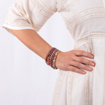 Kanti Gemstone & 5-Rudraksha Bracelet