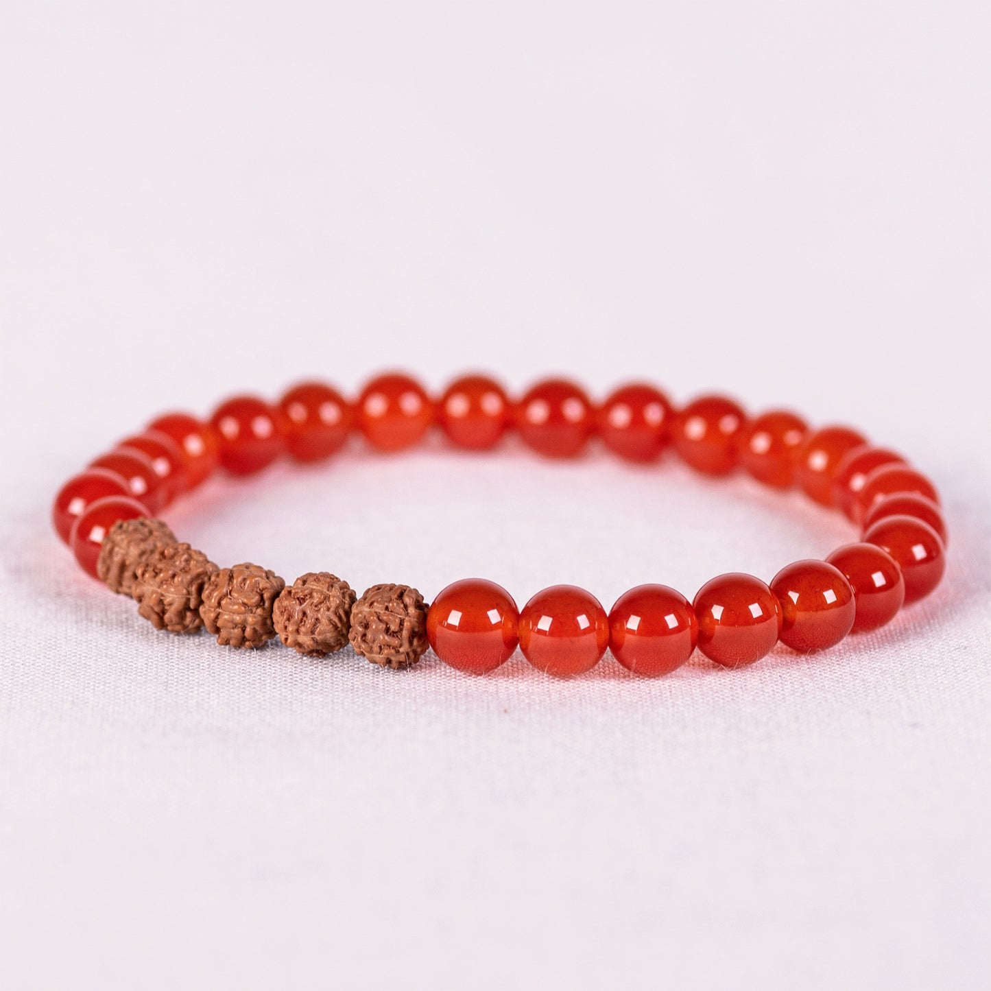Kanti Gemstone & 5-Rudraksha Bracelet