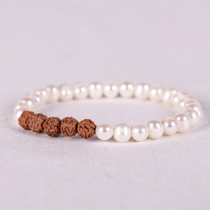Kanti Gemstone & 5-Rudraksha Bracelet