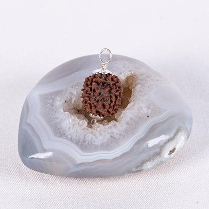 Guru Purnima Amritapuri Rudraksha Pendant - Silver