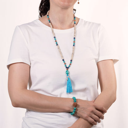 Vrinda - Tulsi & Gems Mini Om Mala