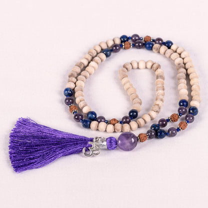 Vrinda - Tulsi & Gems Mini Om Mala