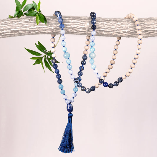 Vishnu - Tulsi & Gems Tassel Mala