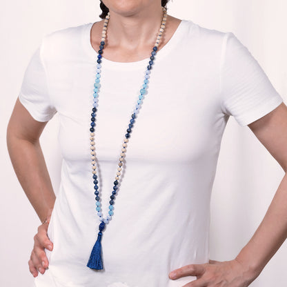 Vishnu - Tulsi & Gems Tassel Mala