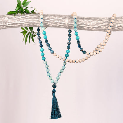 Vishnu - Tulsi & Gems Tassel Mala