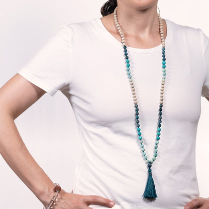 Vishnu - Tulsi & Gems Tassel Mala