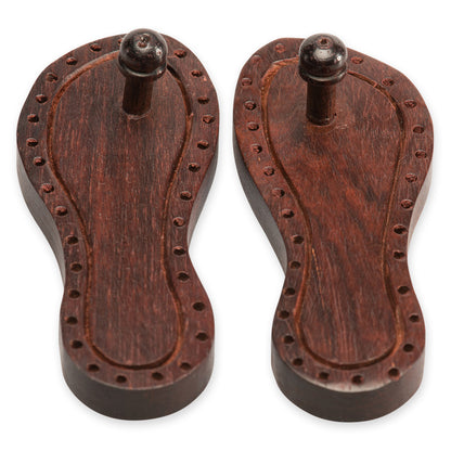 Wooden Lotus Feet Paduka