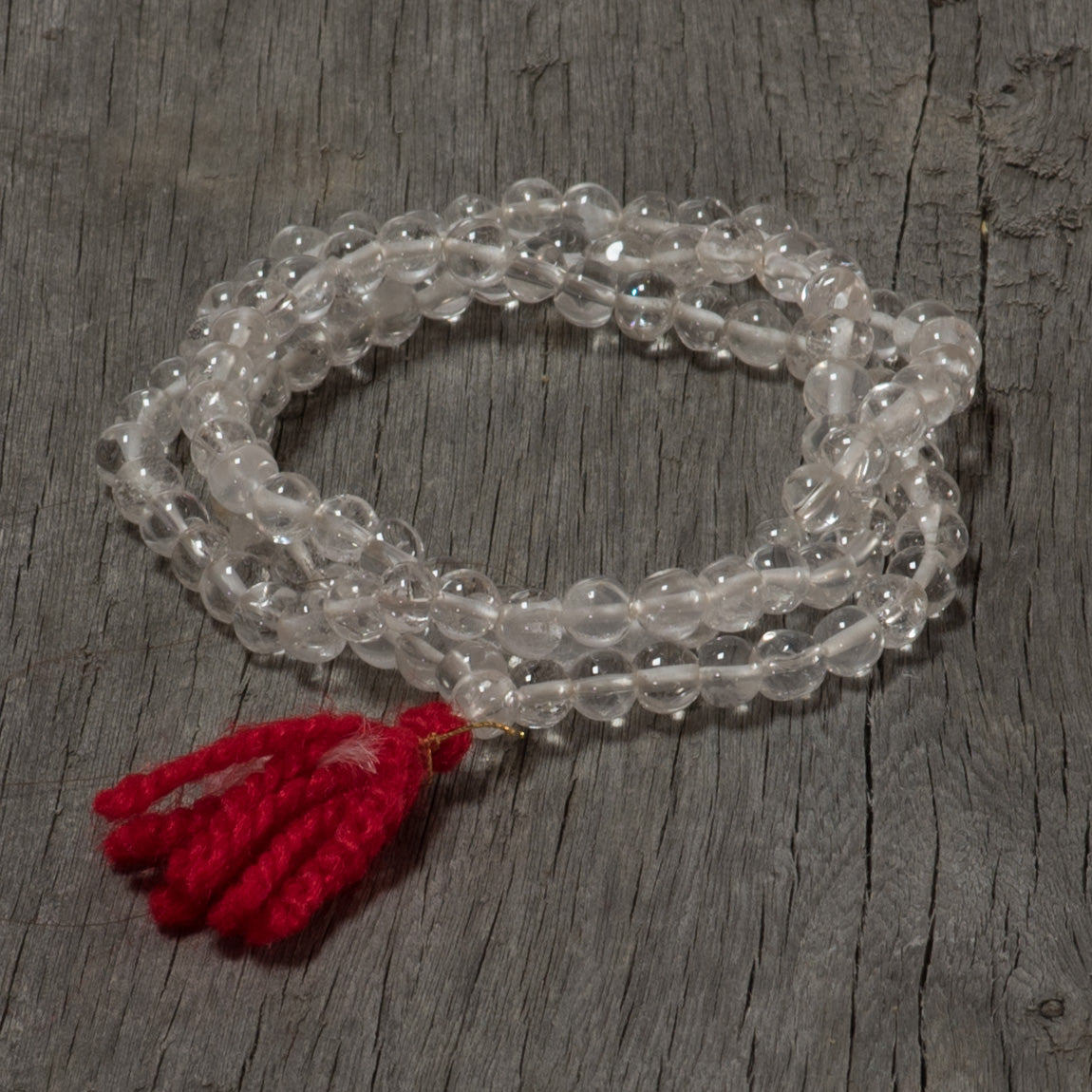Quartz Crystal Mala - 108 beads On Cord