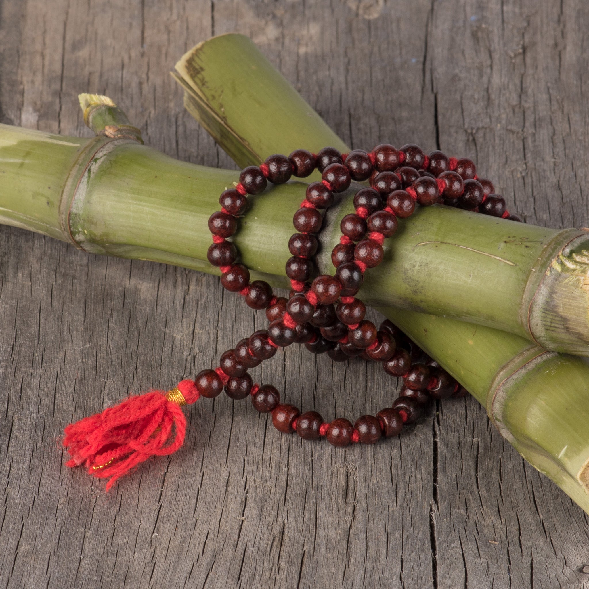 Chandan Mala Mala String Red Sandalwood Mala On Knotted Cord The