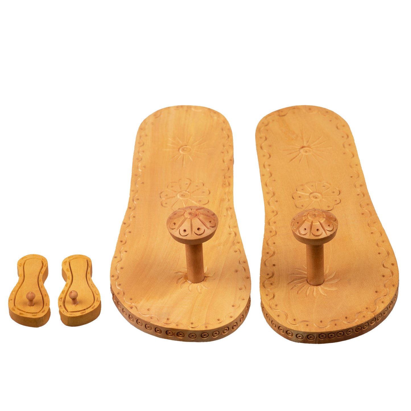 Wooden Lotus Feet Paduka