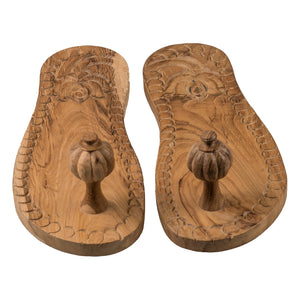 Wooden Lotus Feet Paduka